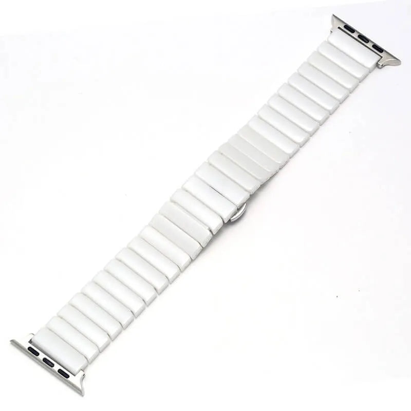 Apple Watch Ceramic Band - Sleek Modern Link Design white