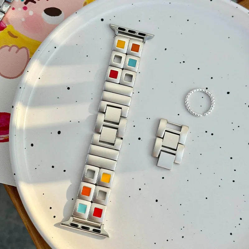 Bracelet de montre Apple Boho Starlight - Design de palette créatif