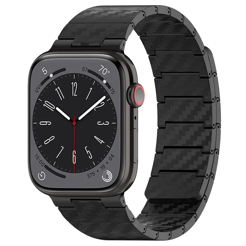 Correa de Apple Watch Magnética de Fibra de Carbono Negra – Breezsy