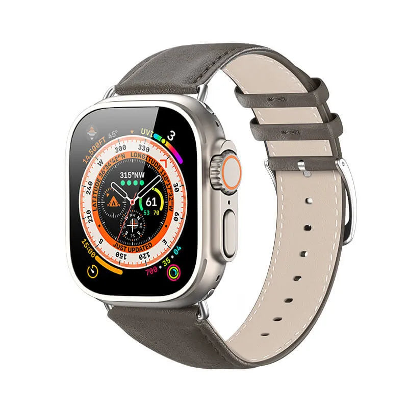 Correa de Cuero Premium Clásica para Apple Watch Gris – Breezsy