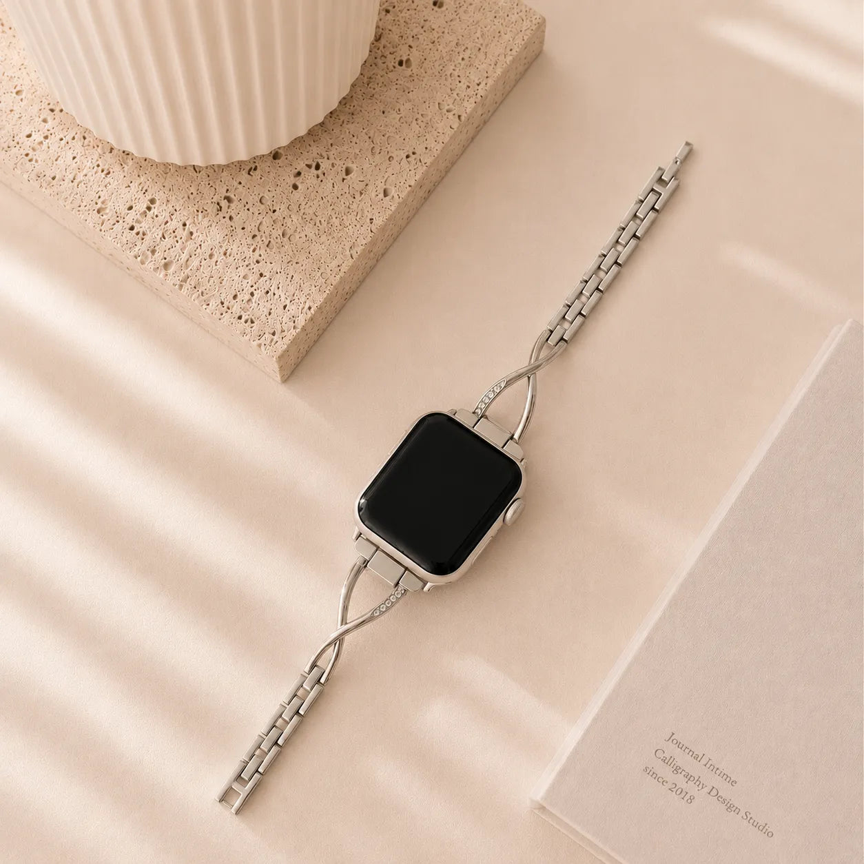 Elegant Thin Apple Watch Band silver