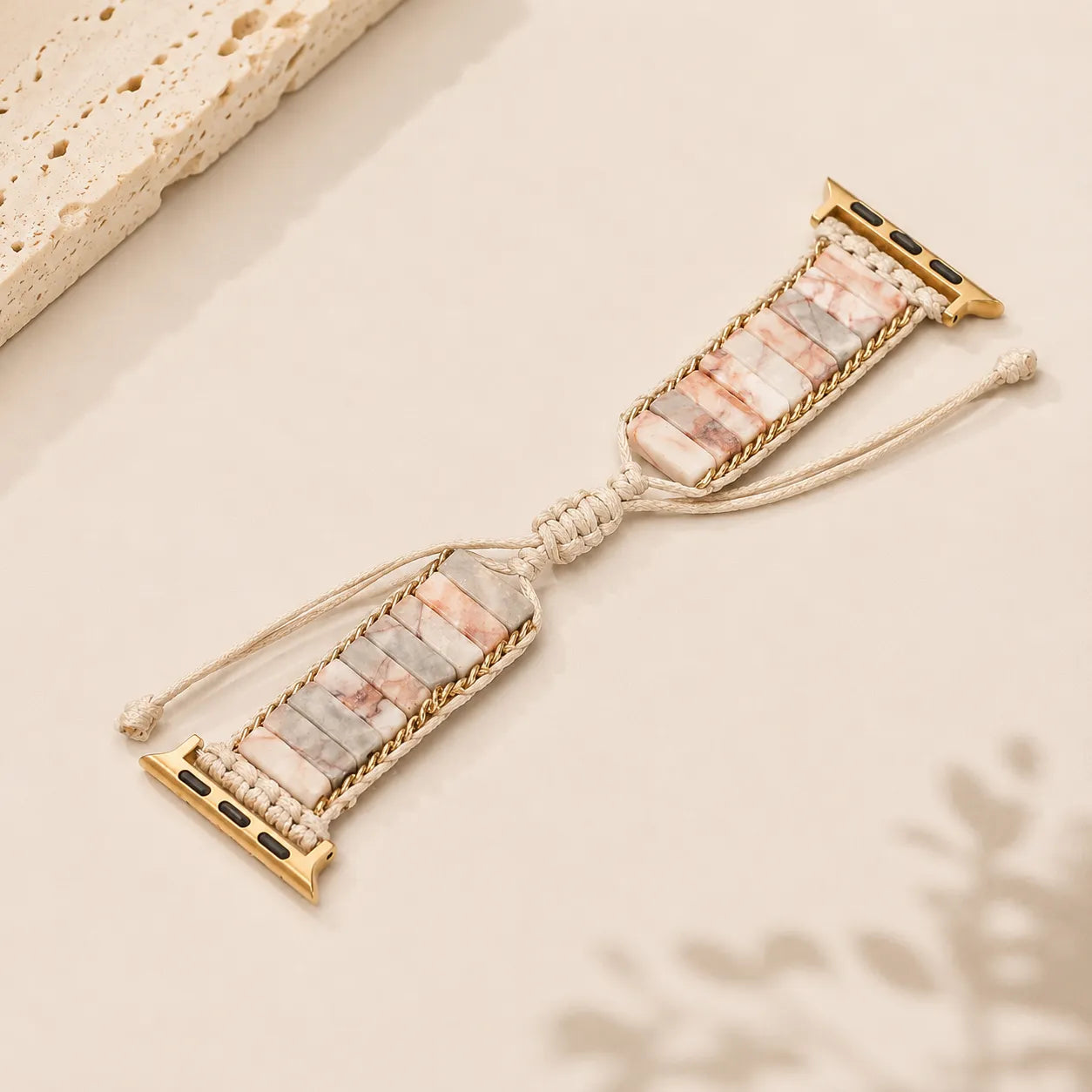Handmade Beaded Bracelet for Apple Watch pink