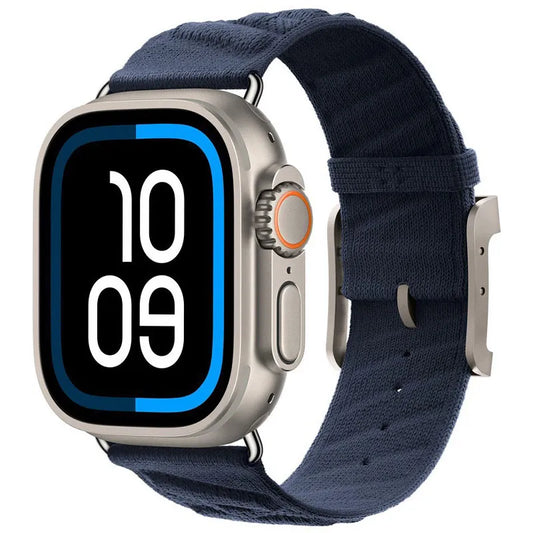 Knit Apple Watch Band with Twill Texture blue