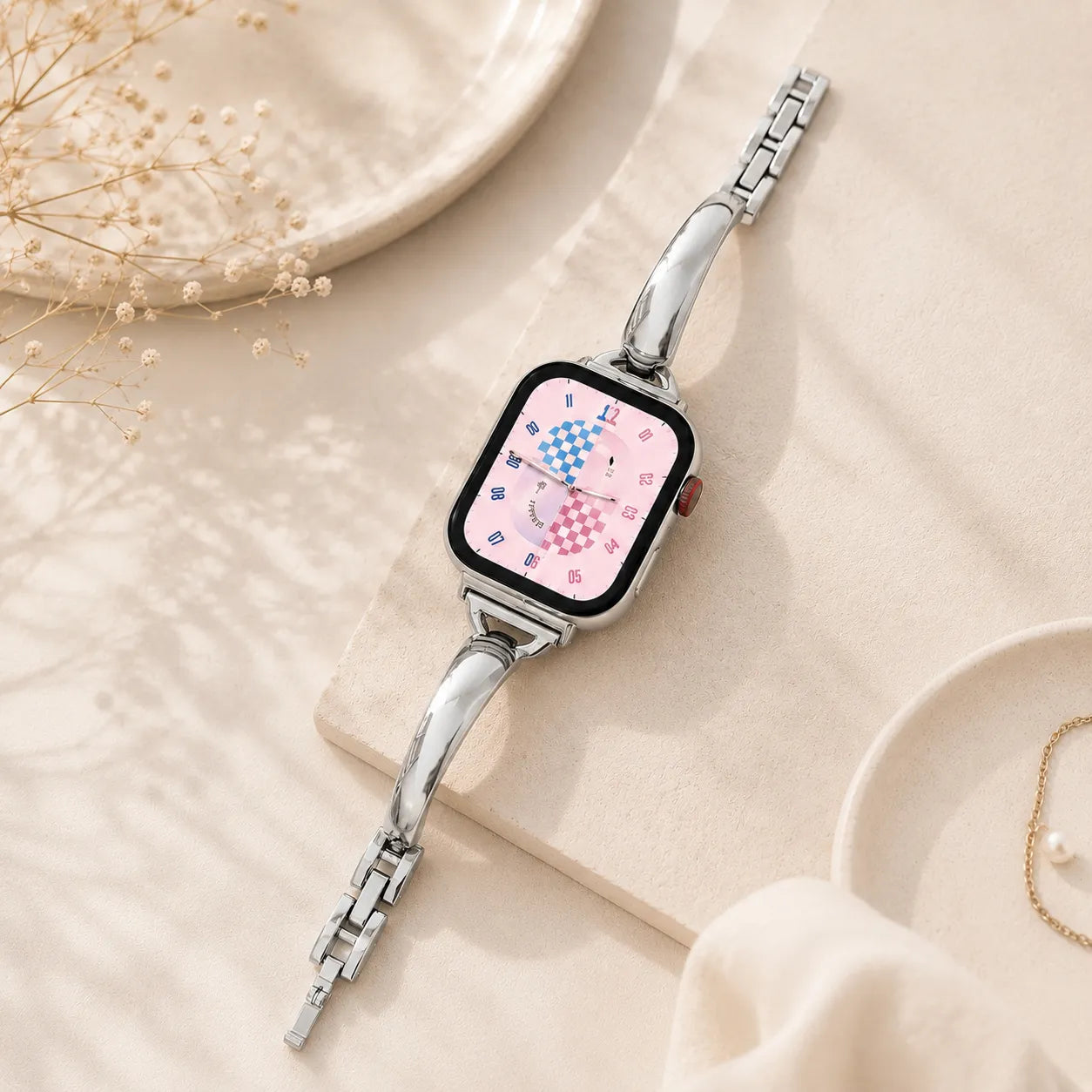 Minimalist AppleWatch Bracelet Band silver