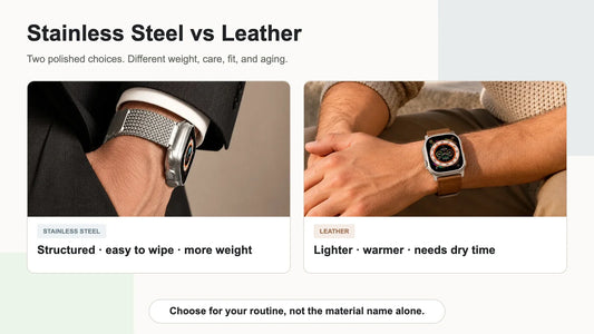 Stainless Steel vs Leather Apple Watch Bands