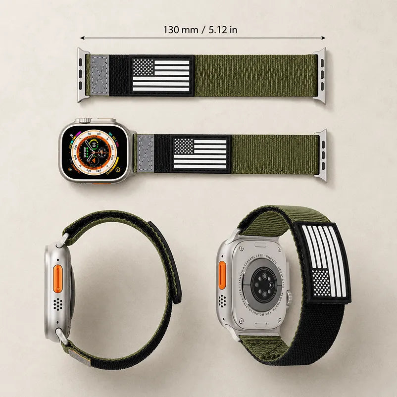 American Flag Nylon Apple Watch Band size