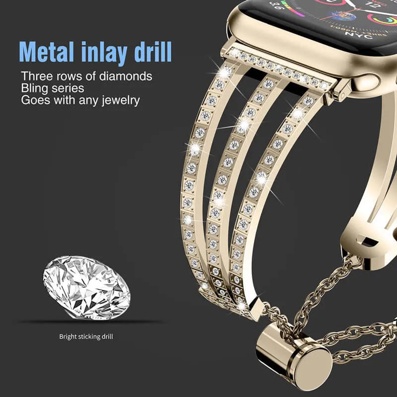 Bling Diamond Apple Watch Band - Gold