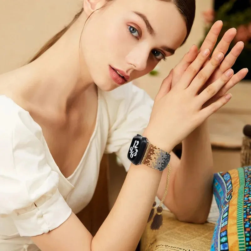 Bohemian handgewebtes Armband für Apple Watch