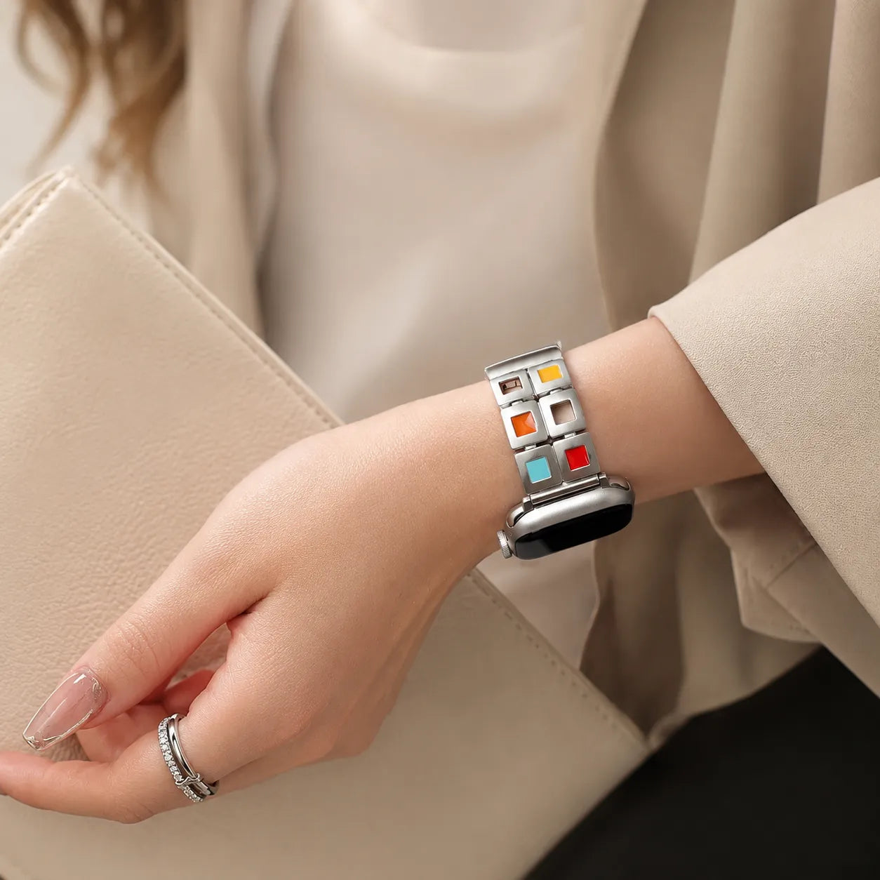 Boho Creative Grid Apple Watch Band side
