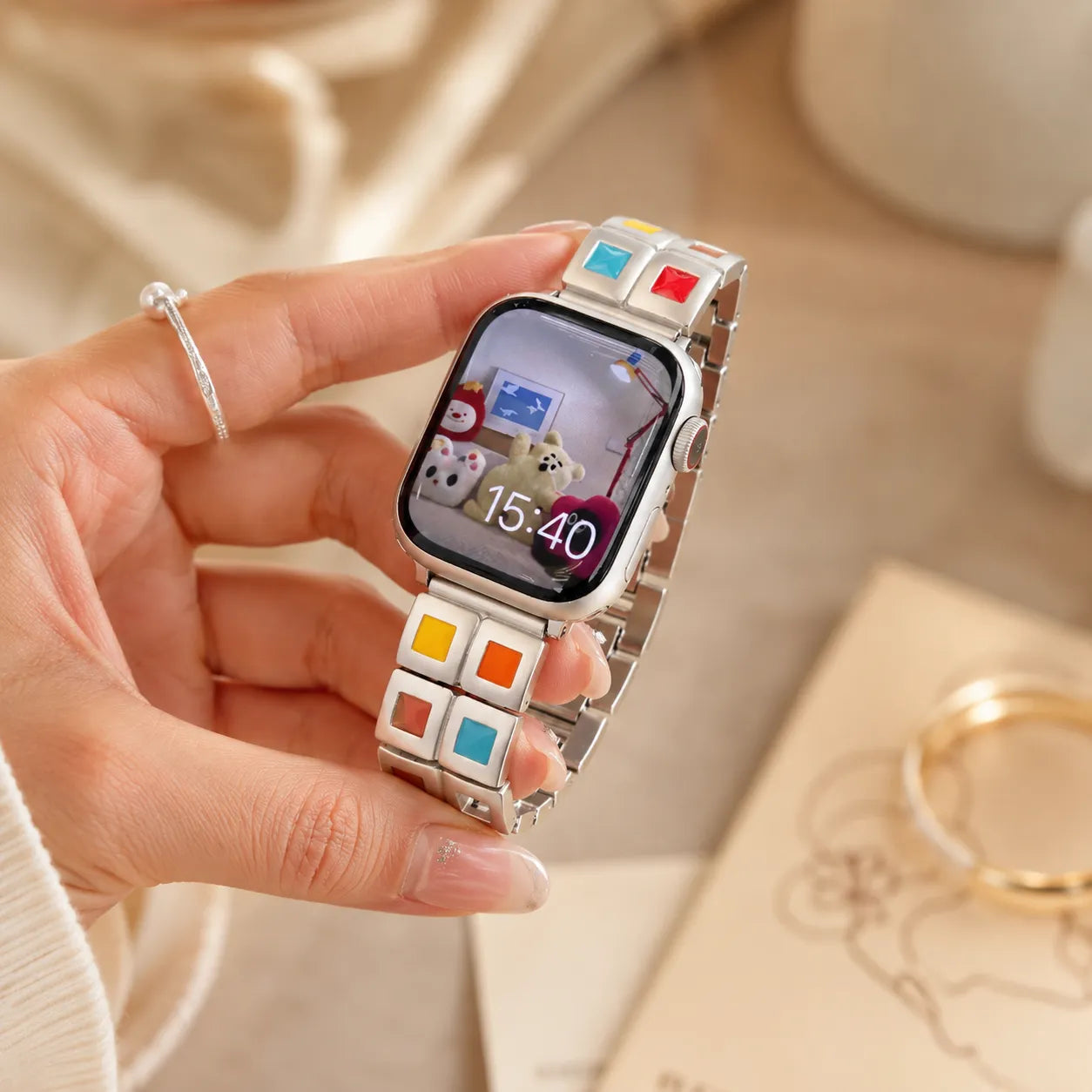 Boho Creative Grid Apple Watch Band front