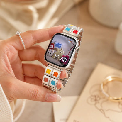 Boho Creative Grid Apple Watch Band front