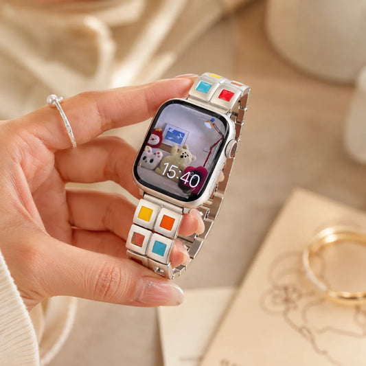 Boho Creative Grid Apple Watch Band front