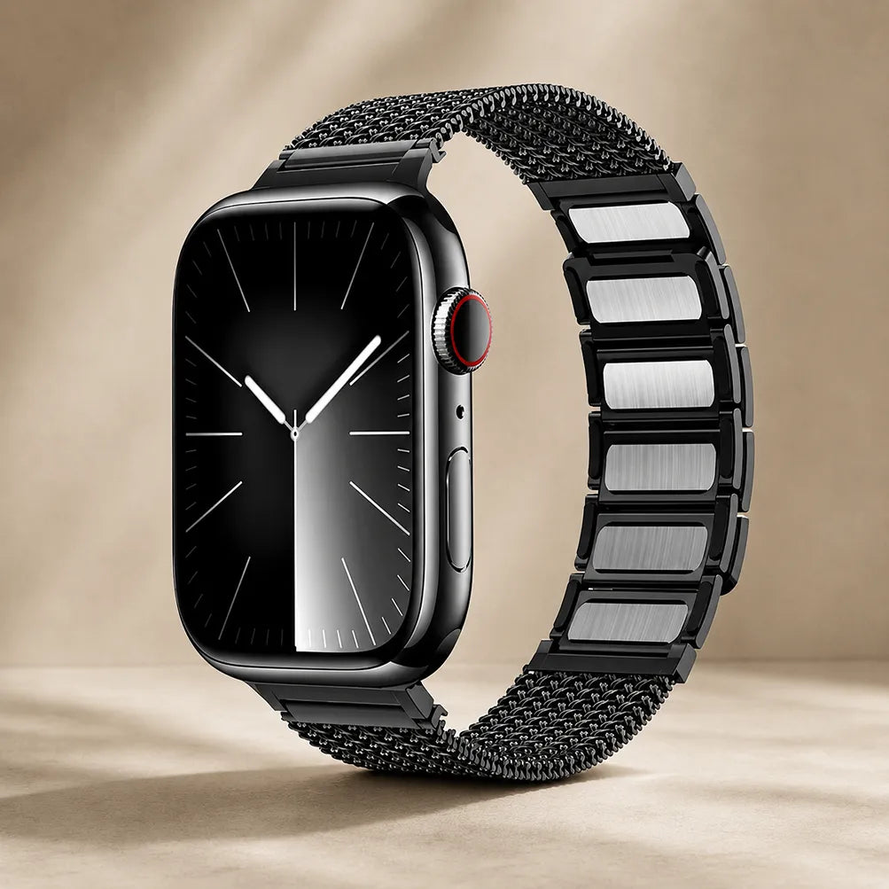 Braided Stainless Steel Magnetic Band for Apple Watch black