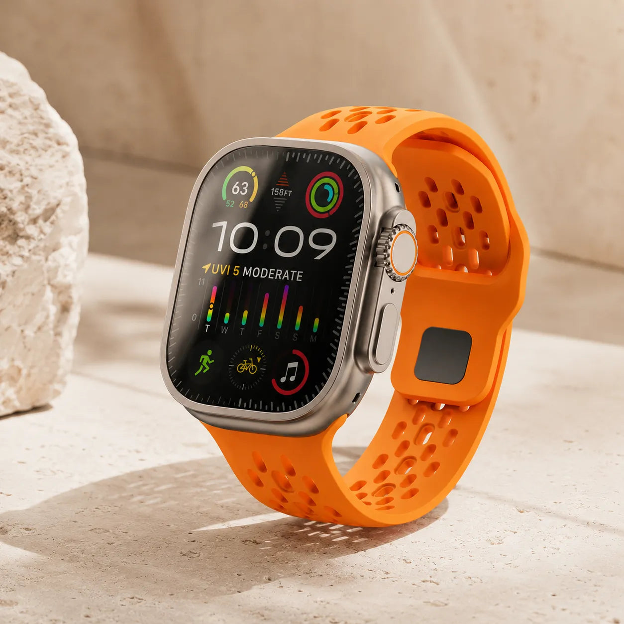 Breathable Fluoroelastomer Apple Watch Band orange