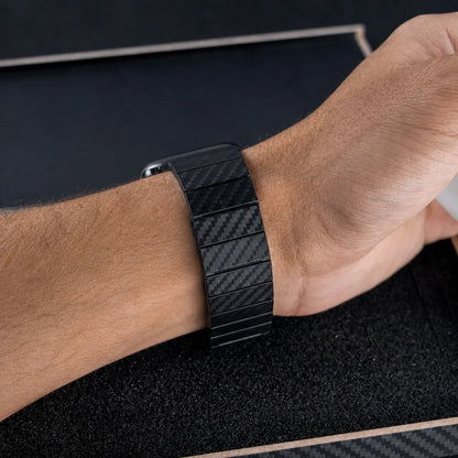 Carbon Fiber Magnetic Apple Watch Band black back