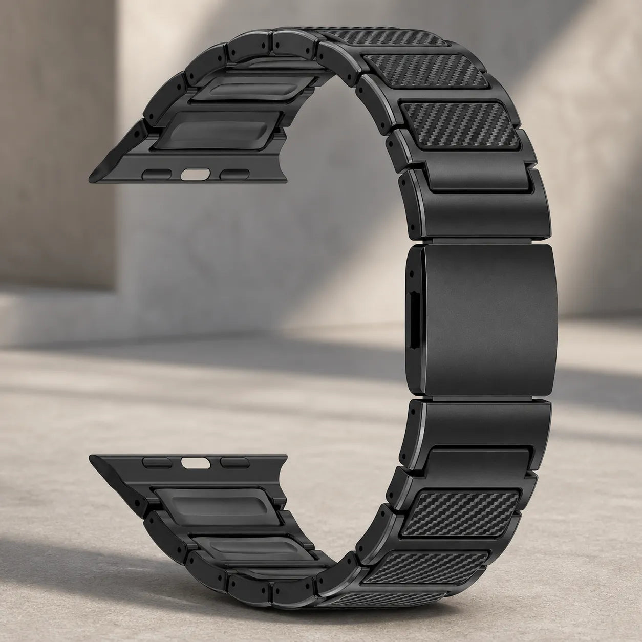 Carbon Fiber & Titanium Apple Watch Band black