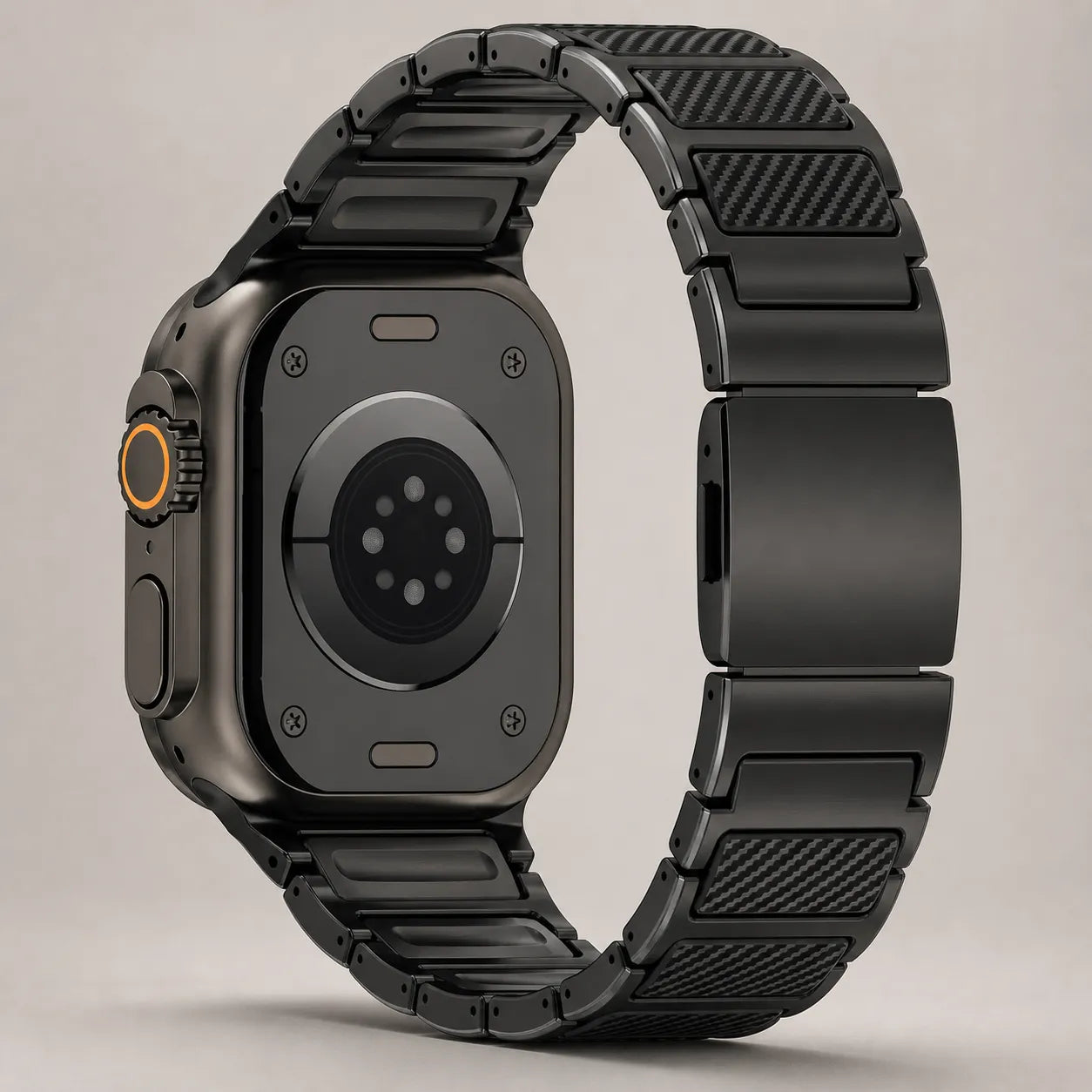 Carbon Fiber & Titanium Apple Watch Band black back