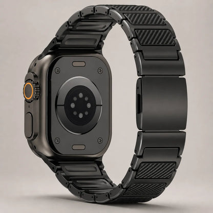 Carbon Fiber & Titanium Apple Watch Band black back
