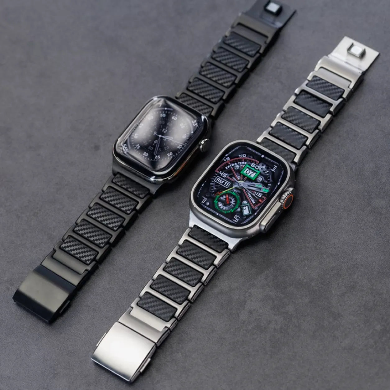 Carbon Fiber & Titanium Apple Watch Band front