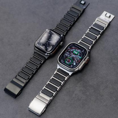 Carbon Fiber & Titanium Apple Watch Band front