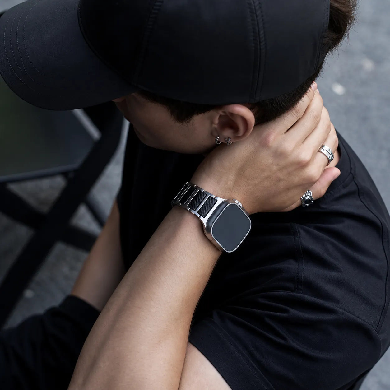Carbon Fiber & Titanium Apple Watch Band view