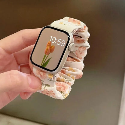 Charming Floral Scrunchie Apple Watch Band