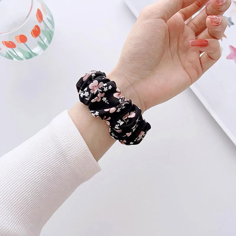 Charming Floral Scrunchie Apple Watch Band