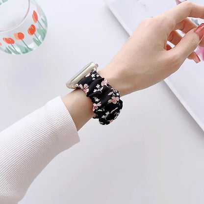 Charming Floral Scrunchie Apple Watch Band