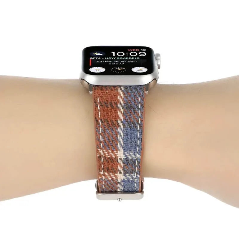 Retro Tweed Checkered Apple Watch Band - Blue preview