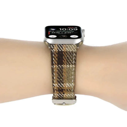 Retro Tweed Checkered Apple Watch Band - Brown preview