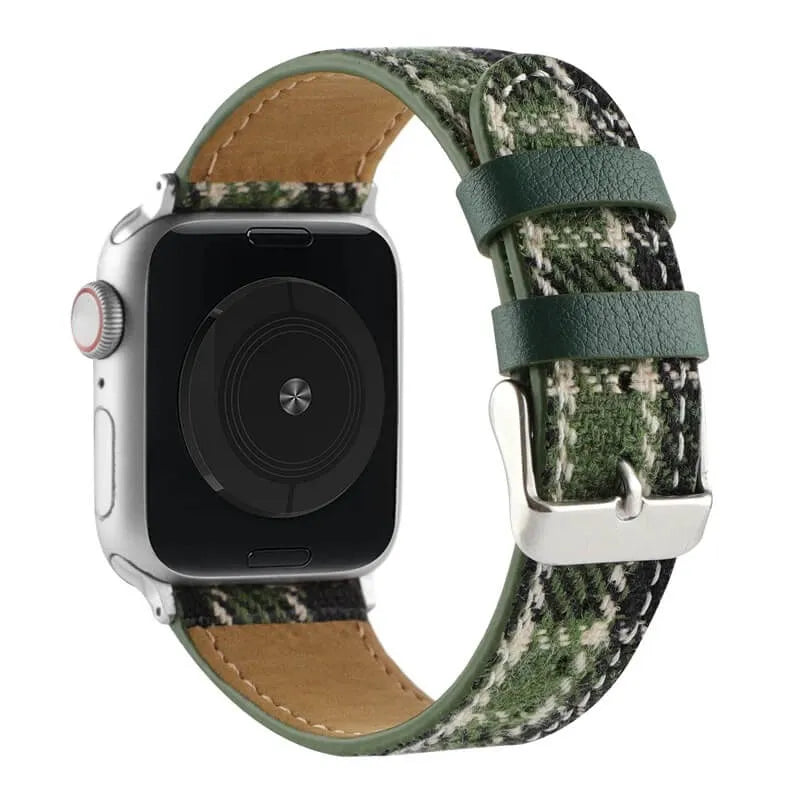 Retro Tweed Checkered Apple Watch Band - Green