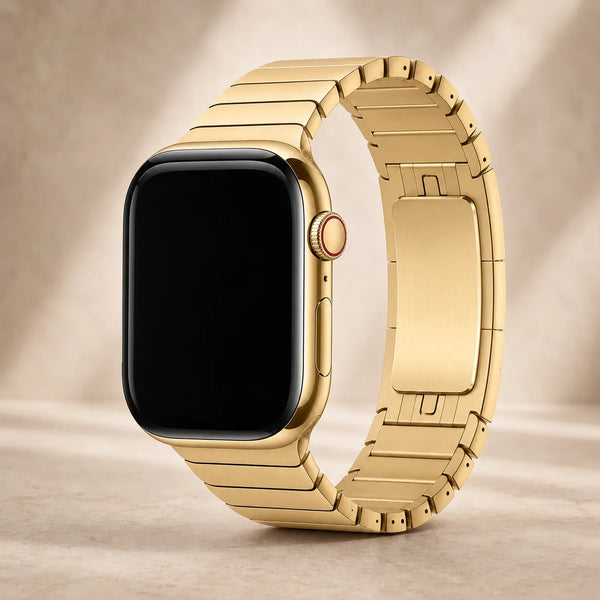 ゴールドのステンレススチールリンクApple Watchブレスレット