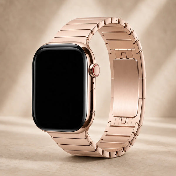 ローズゴールドのステンレススチールリンクApple Watchブレスレット