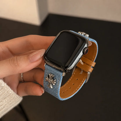 Denim Apple Watch Band blue view