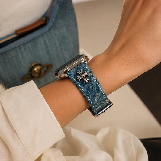 Denim Apple Watch Band retro blue view