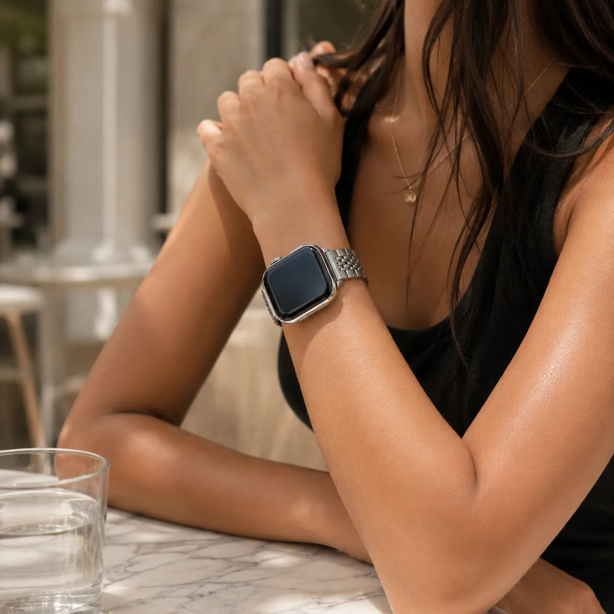 Dressy Silver Apple Watch Bracelet for Women preview