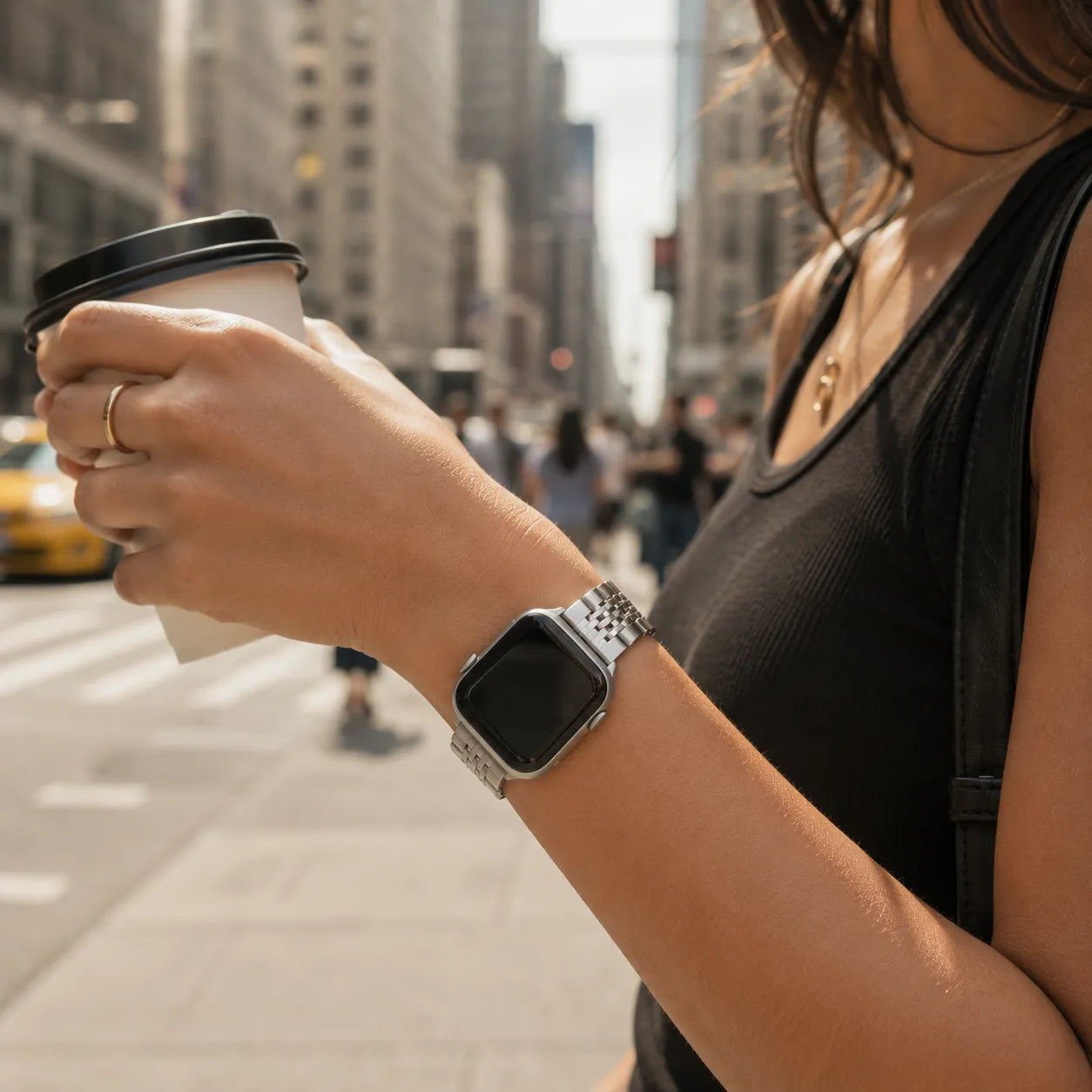 Dressy Silver Apple Watch Bracelet for Women side preview