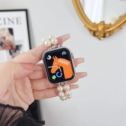 Elegant Pearl Apple Watch Band - Double Layer Design