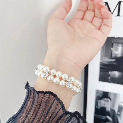 Elegant Pearl Apple Watch Band - Double Layer Design