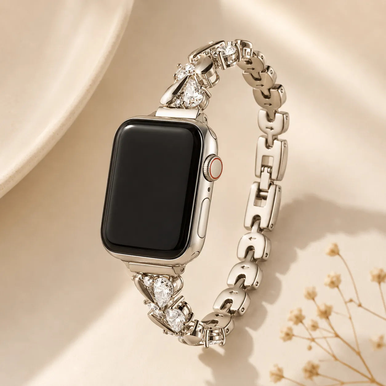 Elegant Rhinestone Chain Apple Watch Band starlight