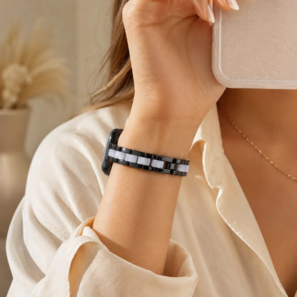 Elegant Slim Steel & Resin Apple Watch Band black preview