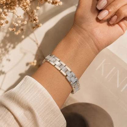 Elegant Slim Steel & Resin Apple Watch Band starlight back