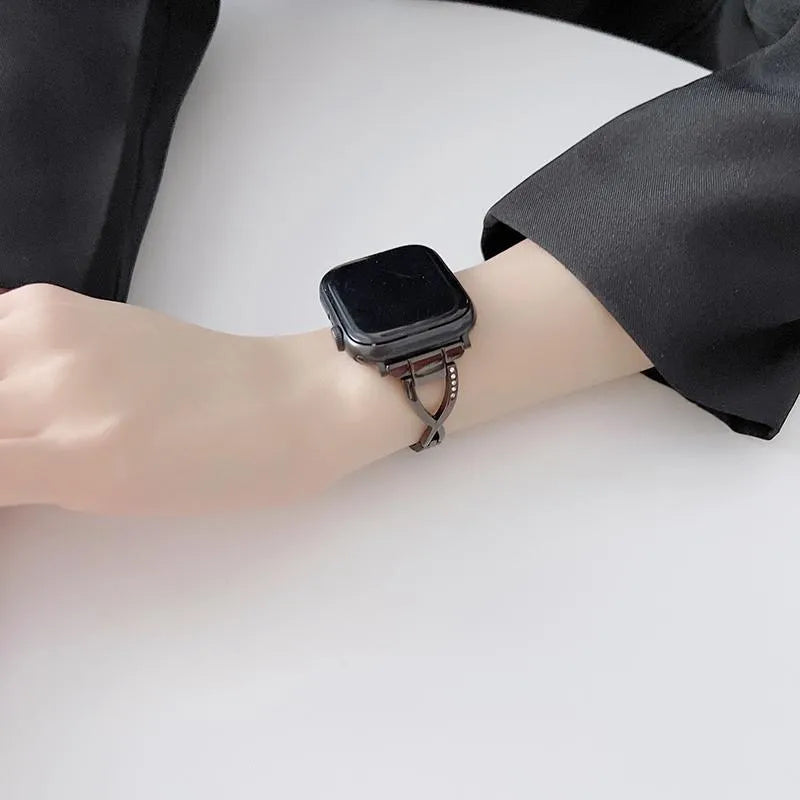 Elegant Thin Apple Watch Band - Black