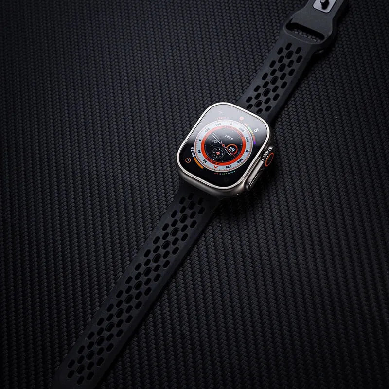 Breathable Fluoroelastomer Apple Watch Band - Black