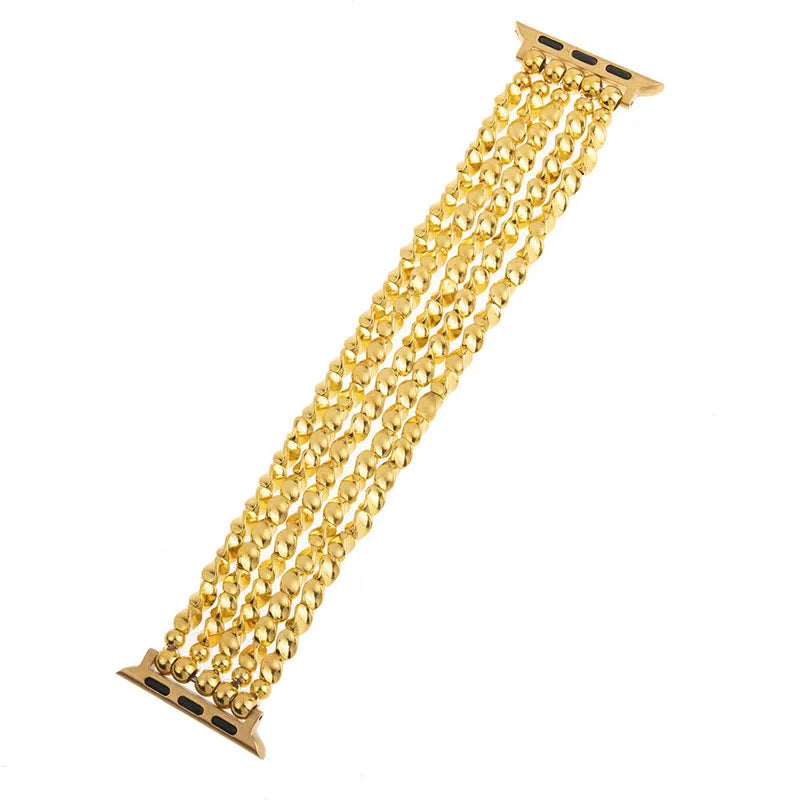 Gold Beaded Bracelet Apple Watch Band