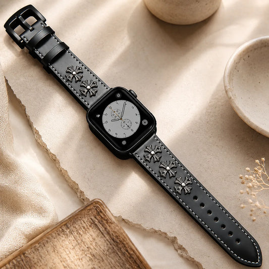 Gothic Chrome Hearts Apple Watch Band black