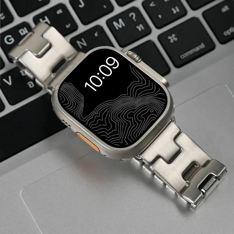 H-Shaped Steel Apple Watch Band