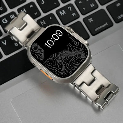 H-Shaped Steel Apple Watch Band