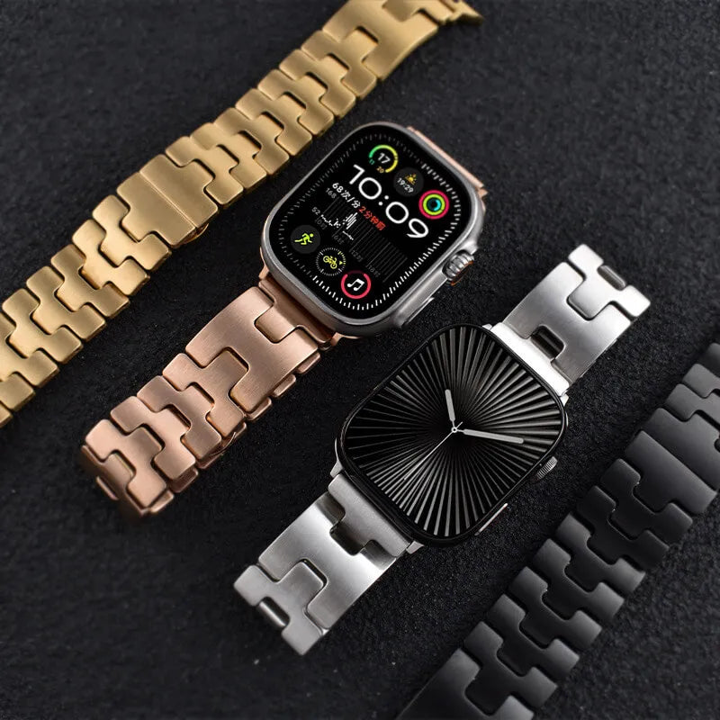 H-Shaped Steel Apple Watch Band all