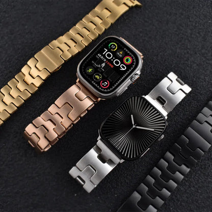 H-Shaped Steel Apple Watch Band all